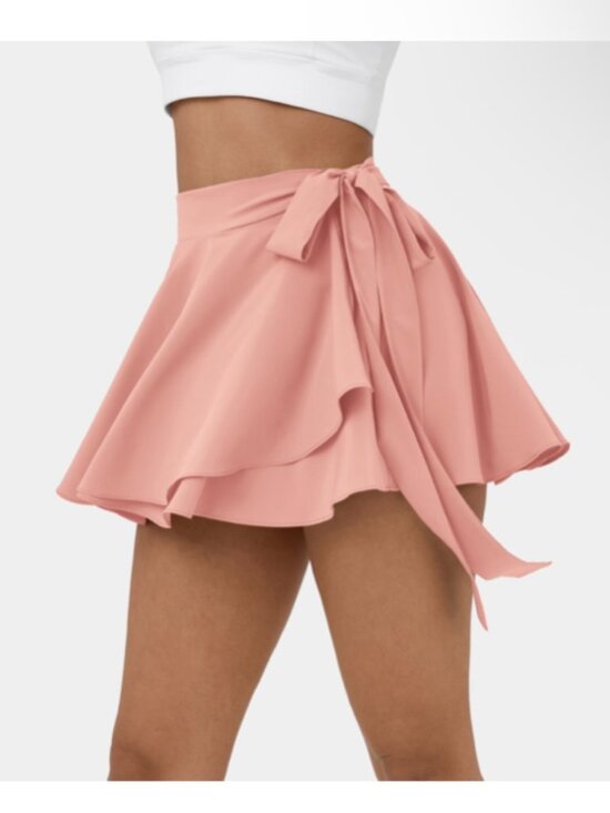 HALARA Pants - Pink Wrap Tennis Skirt Skort with Pockets